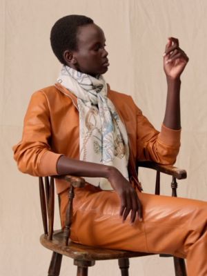 Le Monde d'Hermès shawl 140 - Black | Hermès USA